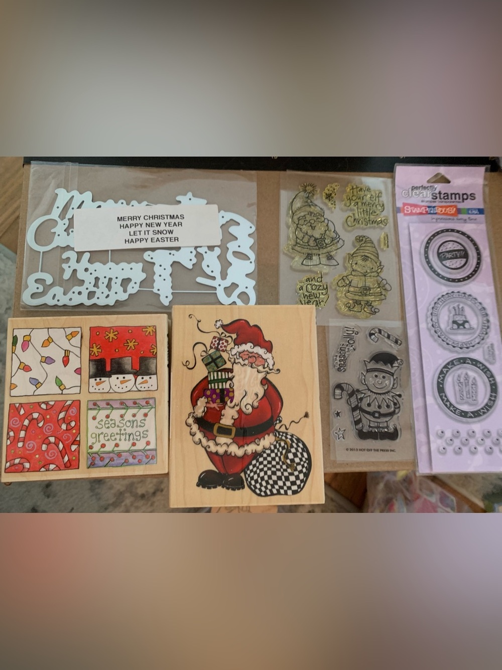 Holiday Stamp Lot - Santa & Holiday Designs. Framelits etc